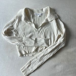 Revolve all the ways collared sweater crop top size S